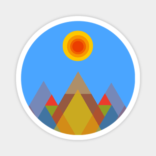 mountains landscape of triangles Magnet